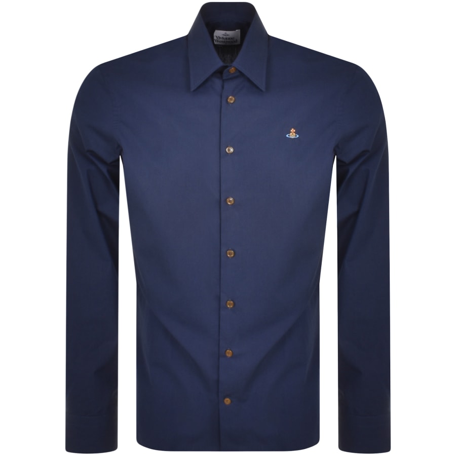 Vivienne Westwood Ghost Long Sleeved Shirt Navy Mainline Menswear